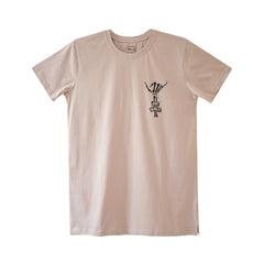 JUST SEND IT MENS SMALL PRINT TEE BEIGE